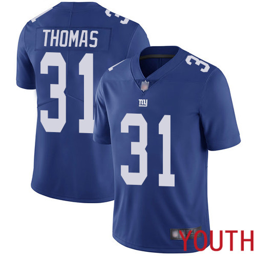Youth New York Giants #31 Michael Thomas Royal Blue Team Color Vapor Untouchable Limited Player Football NFL Jersey->youth nfl jersey->Youth Jersey